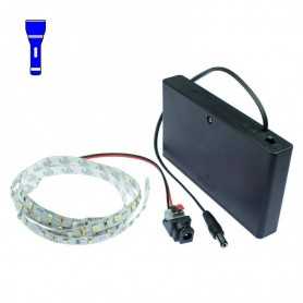 Kit Light Painting piles avec bande led bleu de 1m. Effet filaments