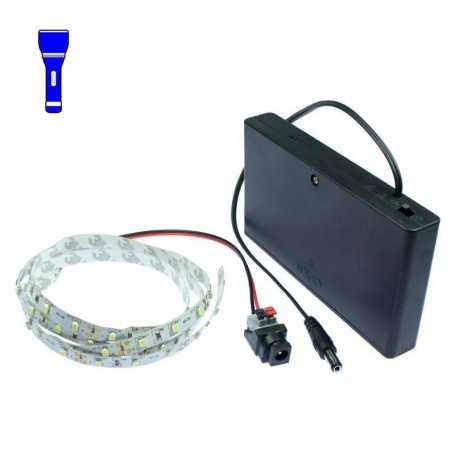 Light Painting batteries kit with 1m blue LED strip. Filaments effect