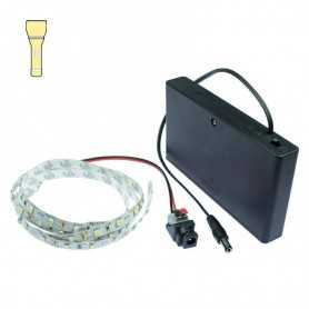 Light Painting batteries kit with 1m warm white LED strip. Filaments effect