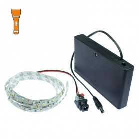 Light Painting batteries kit with 1m orange LED strip. Filaments effect