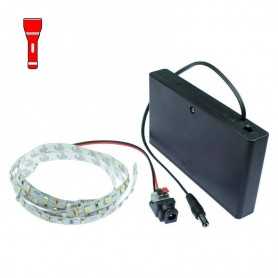 Kit de pintura luminosa a pilas con tira de LED rojos de 1 m. Efecto filamento