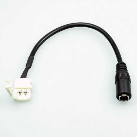 Connecteur rapide jack femelle 17 cm pour ruban led unicolore