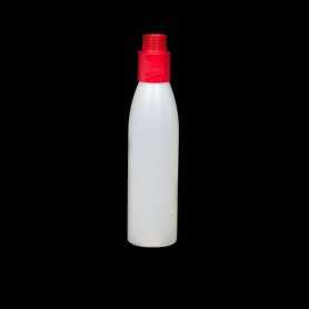 Bouteille opaque avec filtre rouge. Effets Light Painting fumée et vapeur