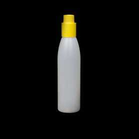 Bouteille opaque avec filtre jaune. Effets Light Painting fumée et vapeur
