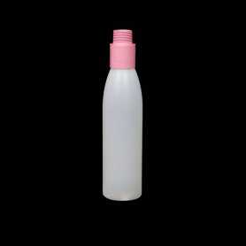 Opaque bottle with pink filter. Smoke and steam Light Painting effects